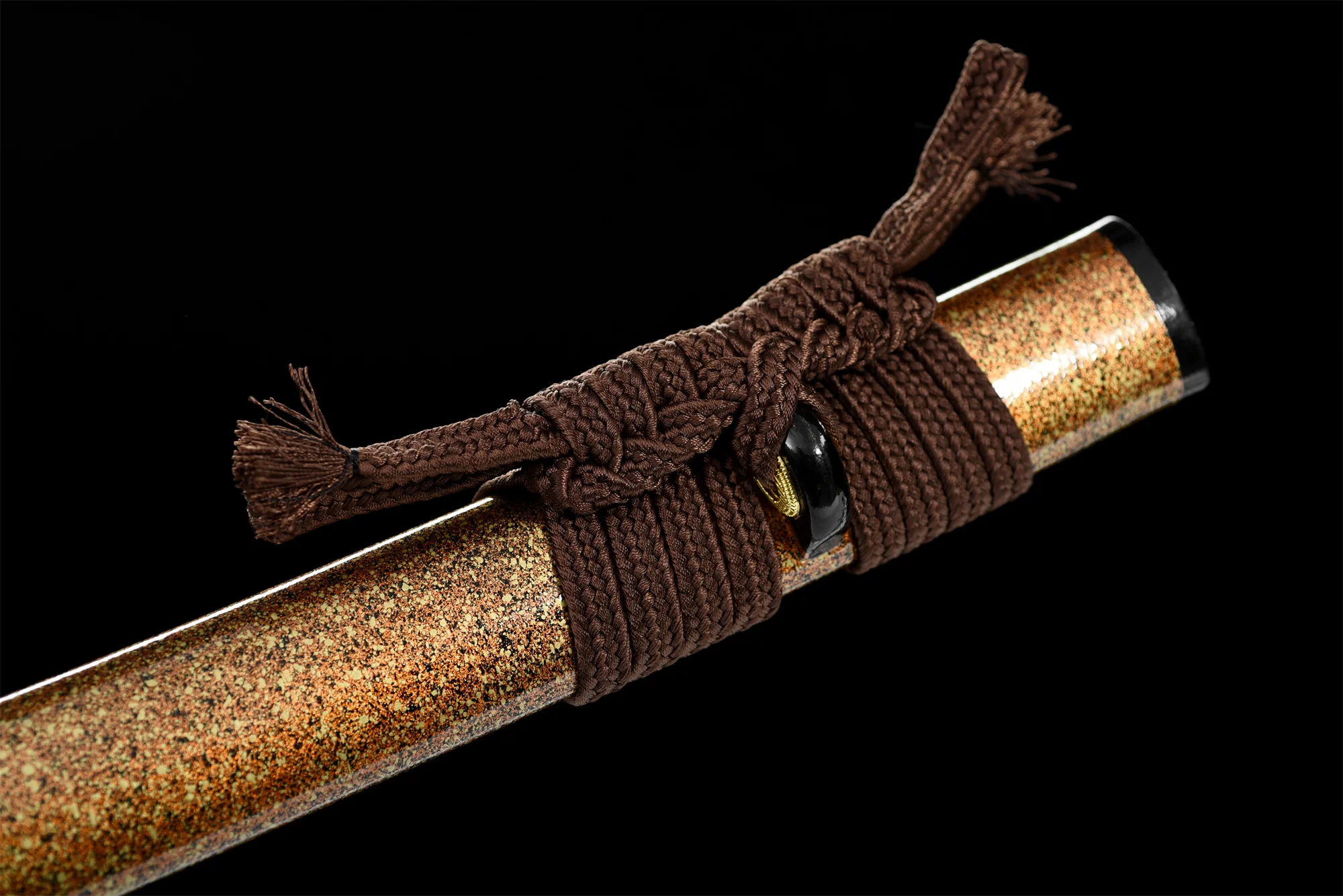 Folding Steel Katana – Clay Tempered, Golden-Brown, Full Tang