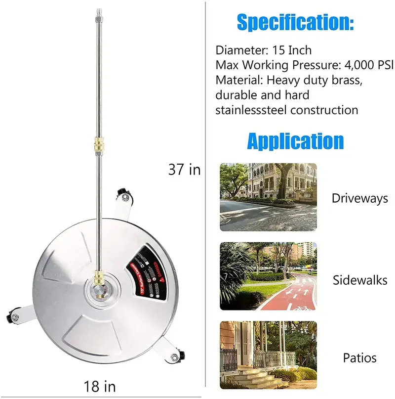 Stainless Steel Quick-Connect Power Washer Attachment Kit – Includes Extension Wands & Nozzles