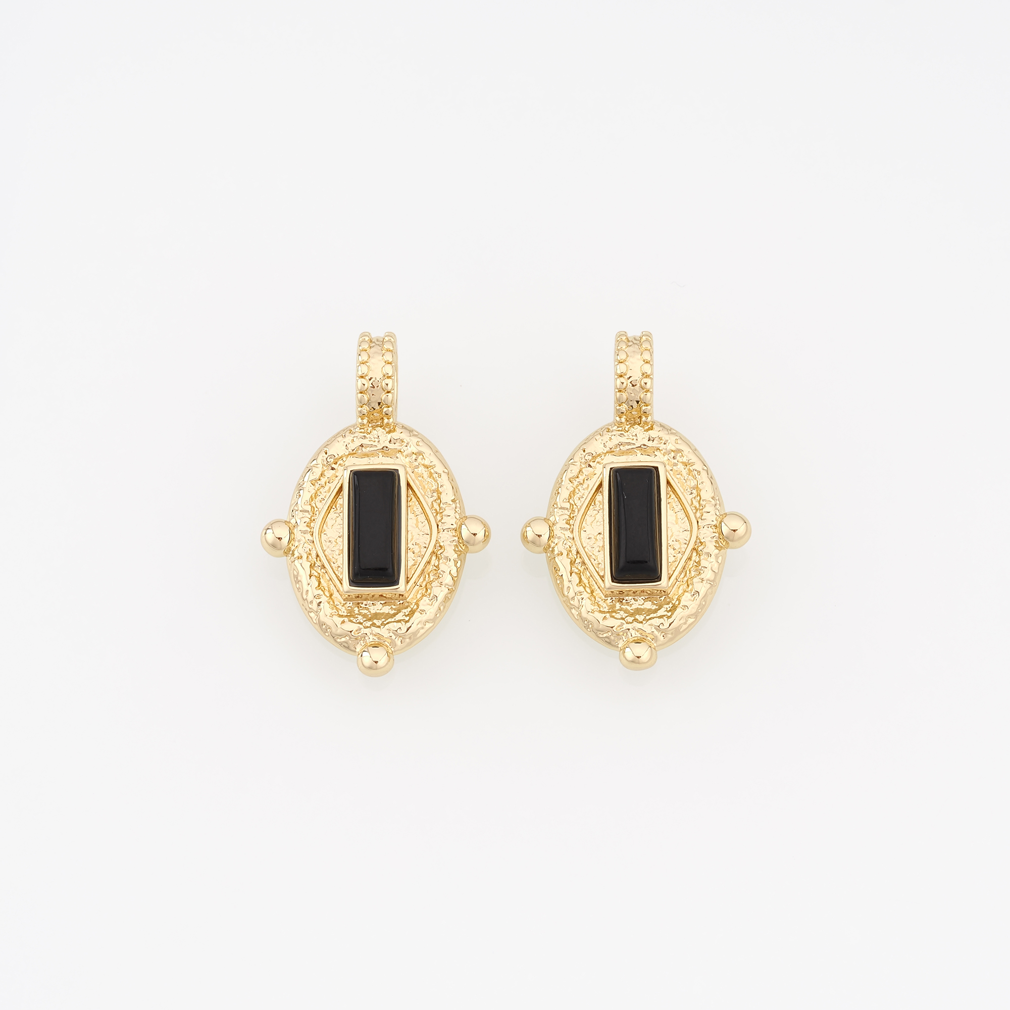 18K Gold Filled Oval Pendant,Dainty Oval Charm Earrings Necklace for DIY Jewelry Making Supply