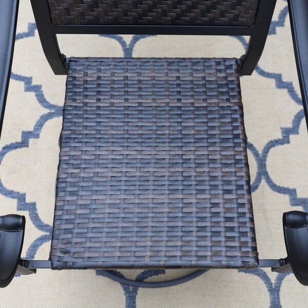 MAISON ARTS 5piece Patio Dining Set,4 Rattan Chairs with Cushion and 1 Table with Umbrella Hole