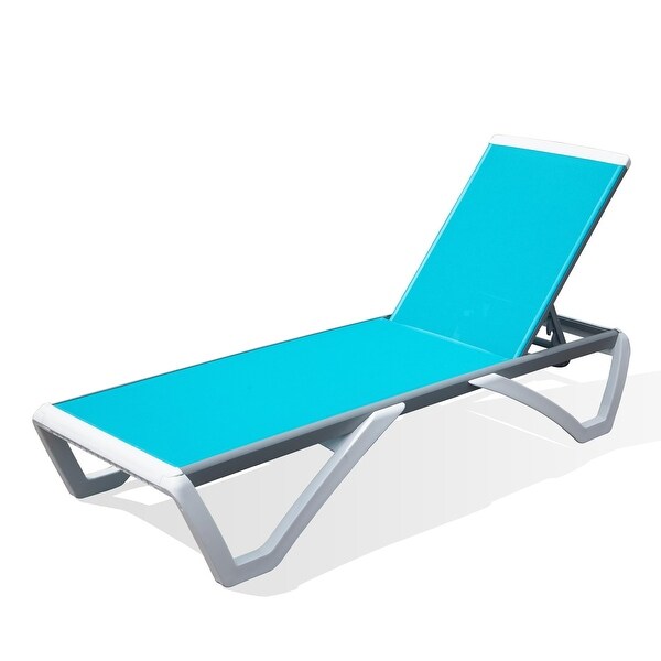 Domi Patio Chaise Lounge,AllWeather Adjustable Recliner with Wheels,Stackable