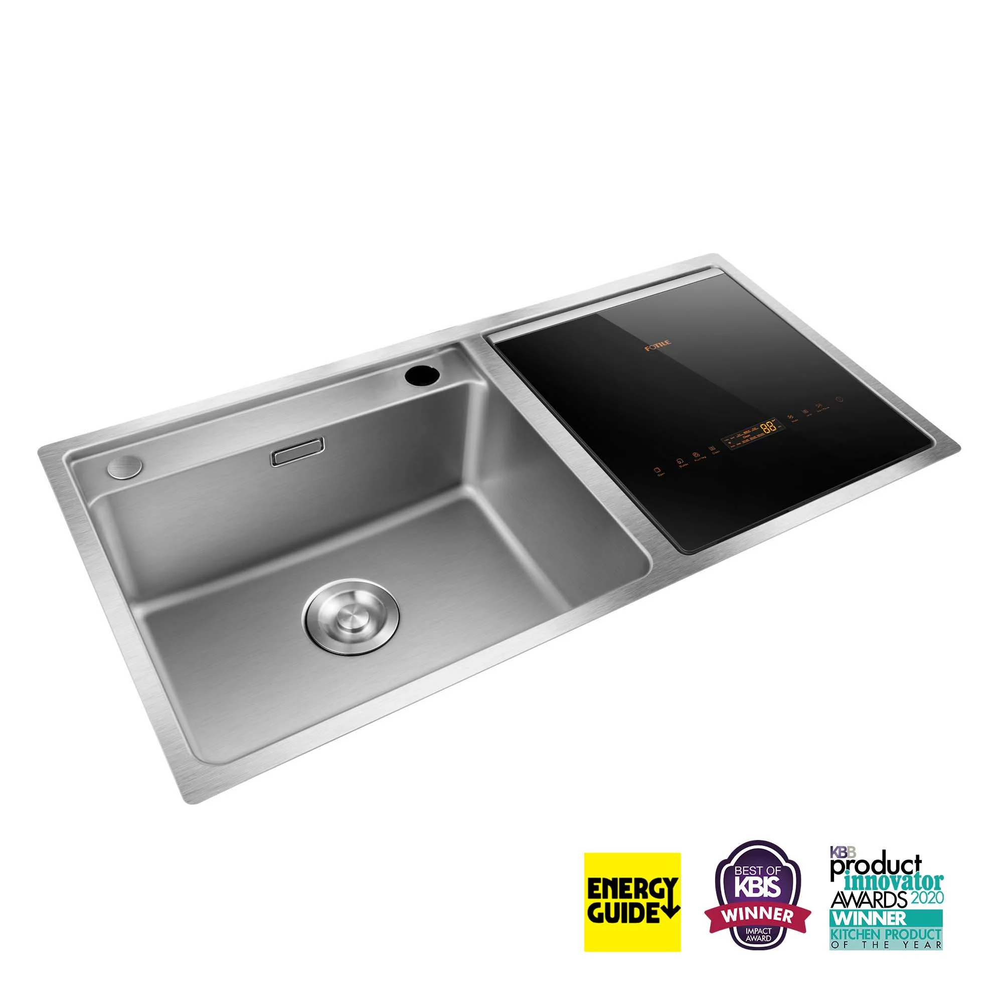 FOTILE SD2F-P3 2-in-1 Counter-top mounted Sink & Dishwasher combination system with heavy dish sanitizing