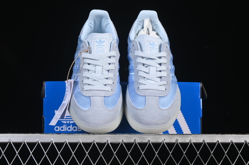 Adidas Samba Clover Casual Board Shoes Blue/Light Grey HQ5160