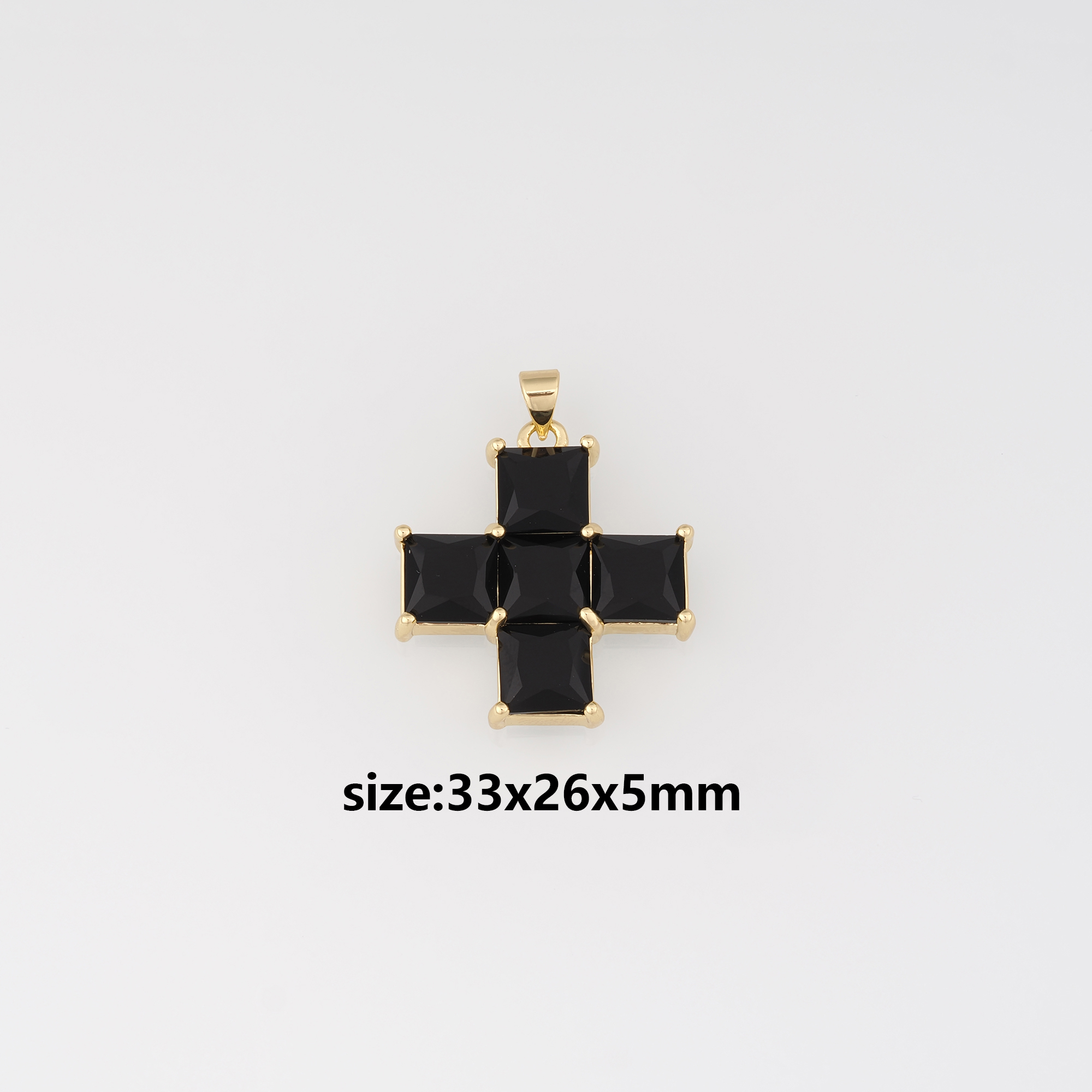 18K Gold Filled Cross Pendant,CZ Micro Pave Cross Charm Earrings Necklace for DIY Jewelry Making Supply