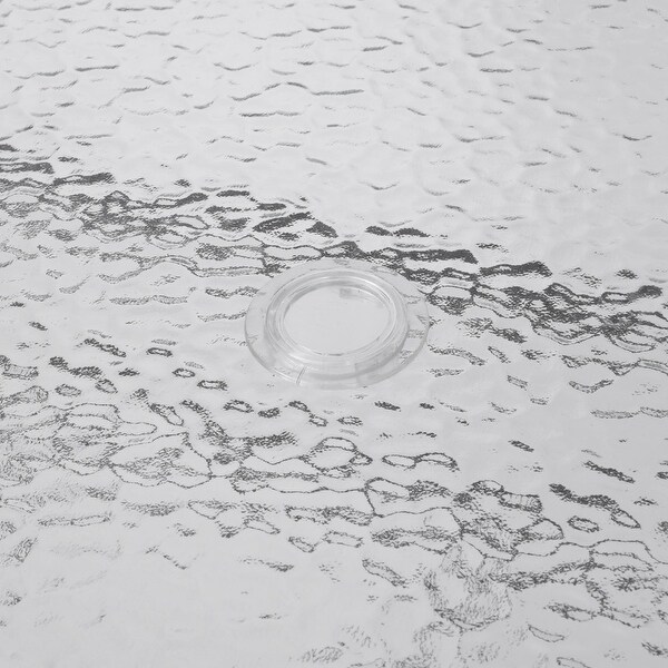 Commercial Tempered Glass and Steel Patio Table with Umbrella Hole