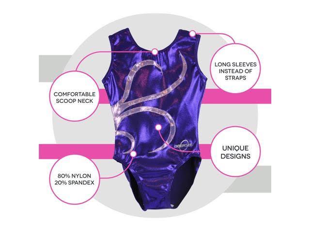 O3gl040 Obersee Girl&s Girls Gymnastics Leotard - Purple Strands AXS