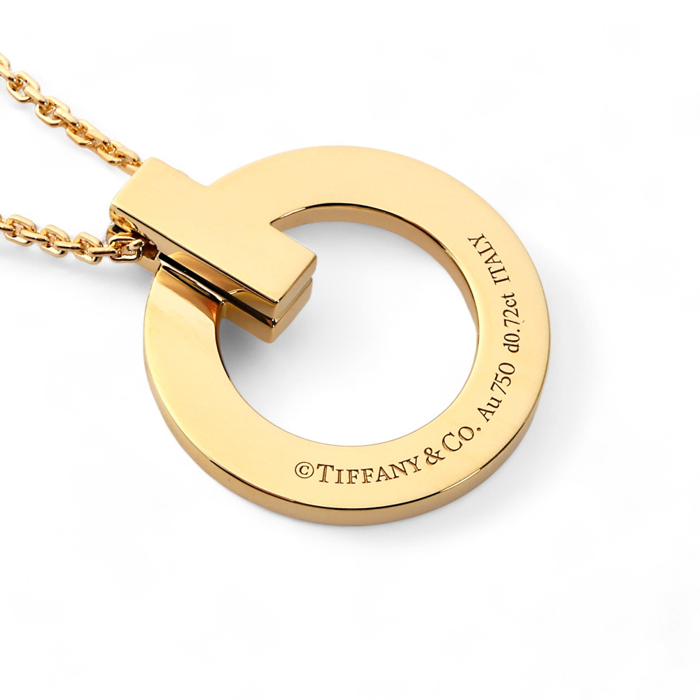 Tiffany & Co. Tiffany T One Circle Necklace 18K Yellow Gold Diamond 72154584