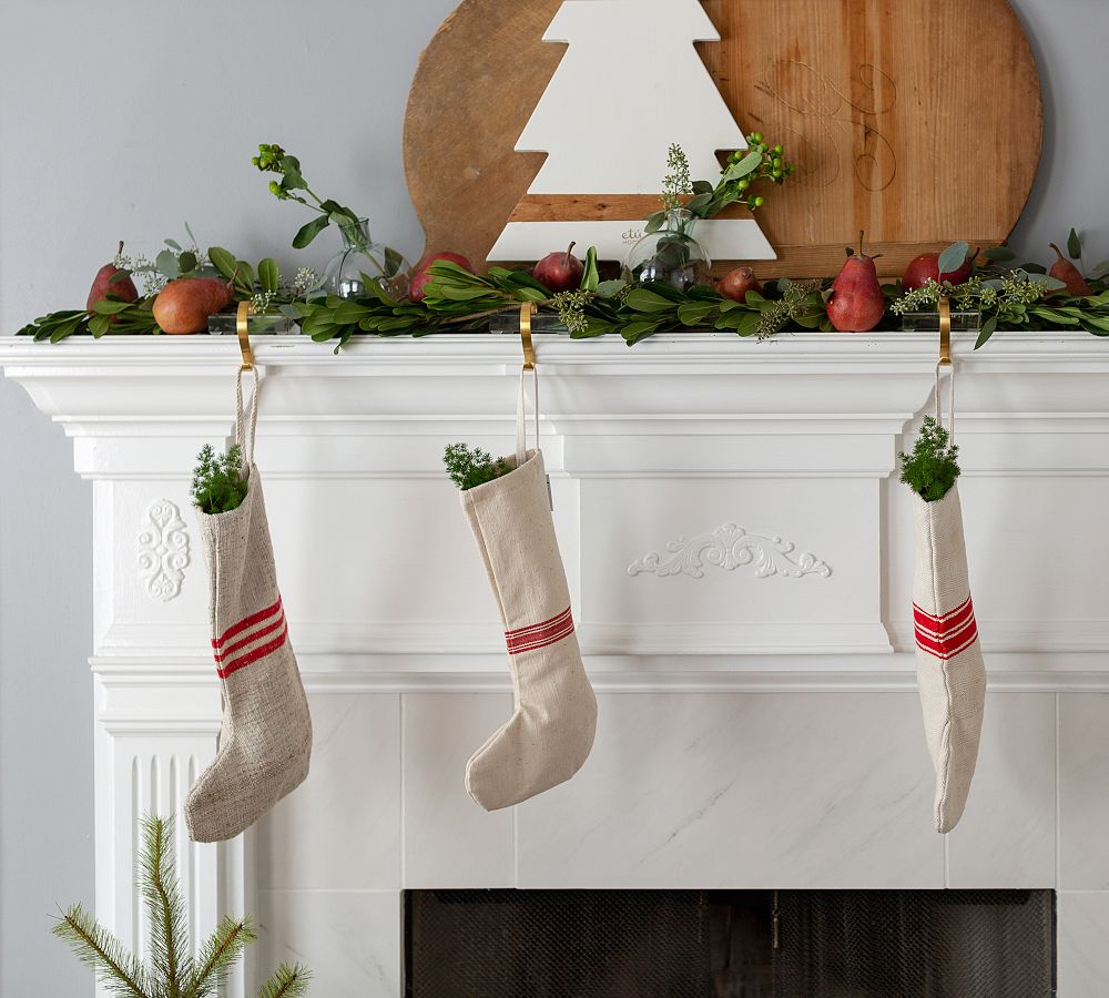 Vintage Grain Sack Holiday Stocking  sgtnighsdesigns