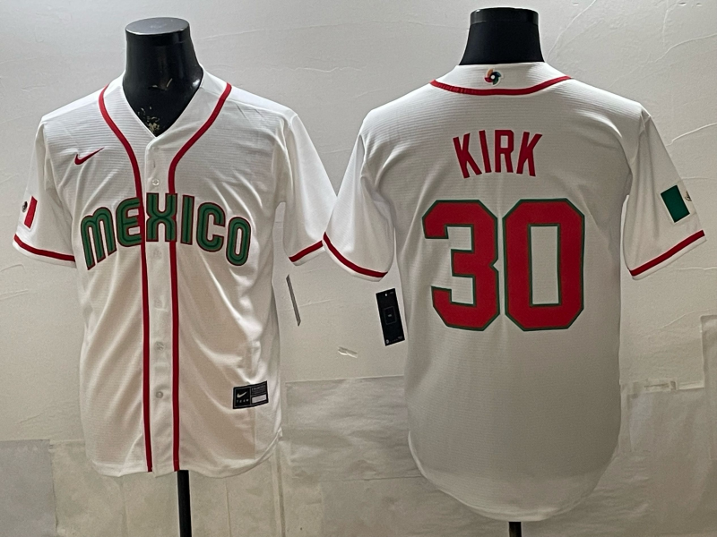Men's Mexico Baseball Alejandro Kirk #30 White 2026 World Baseball Classic Stadium Jersey