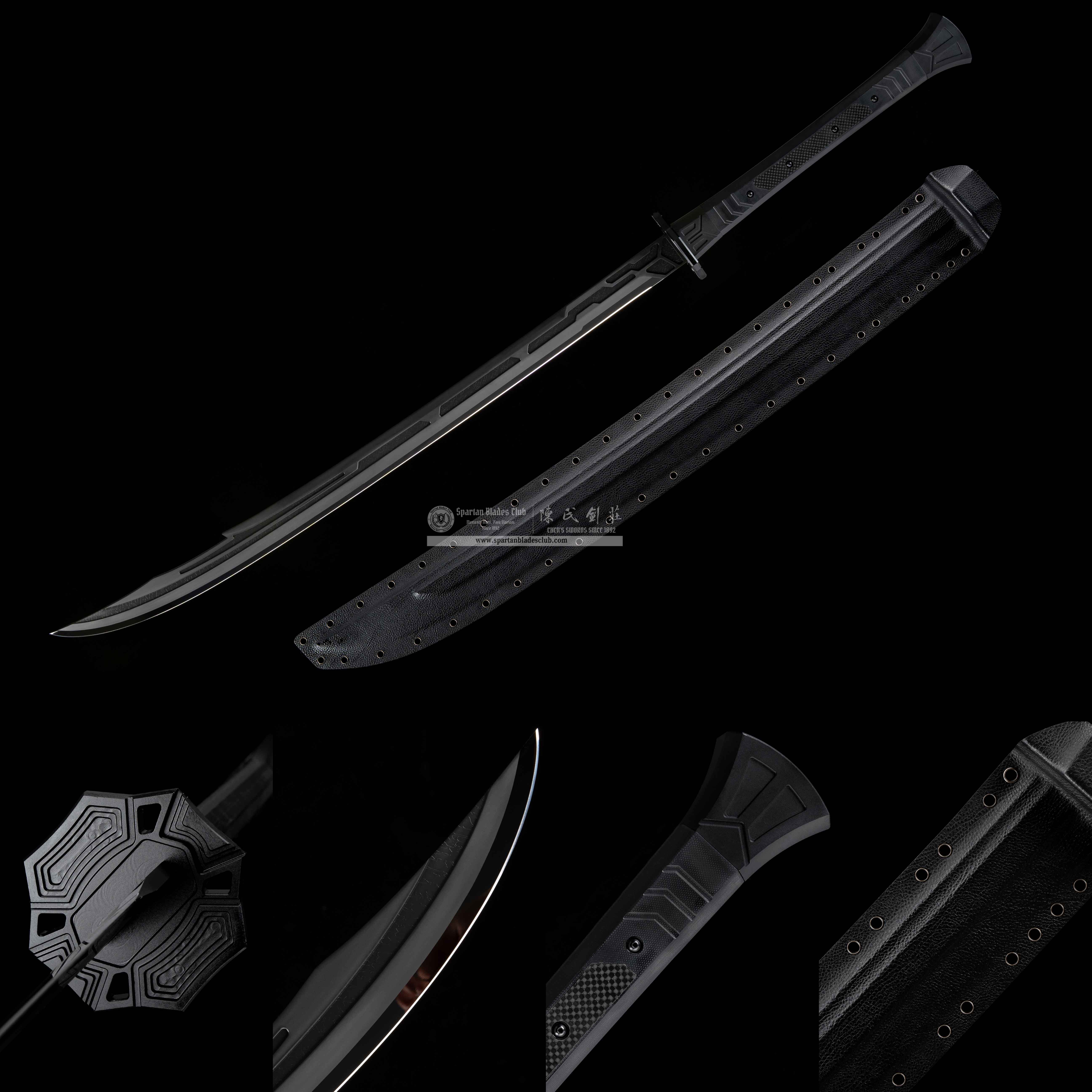 HR01 | Imperial Warden | German 80CrV2 Steel | Two-Tone DLC Gunmetal & Silver | Modern Chinese Imperial Guard Dao (Yanling Saber) | Black | Full Tang | Battle-ready | Spartan Blades Club (陳氏劍莊 CHEN'S SWORDS 1892) - Spartan Blades Club - 陳氏劍莊1892