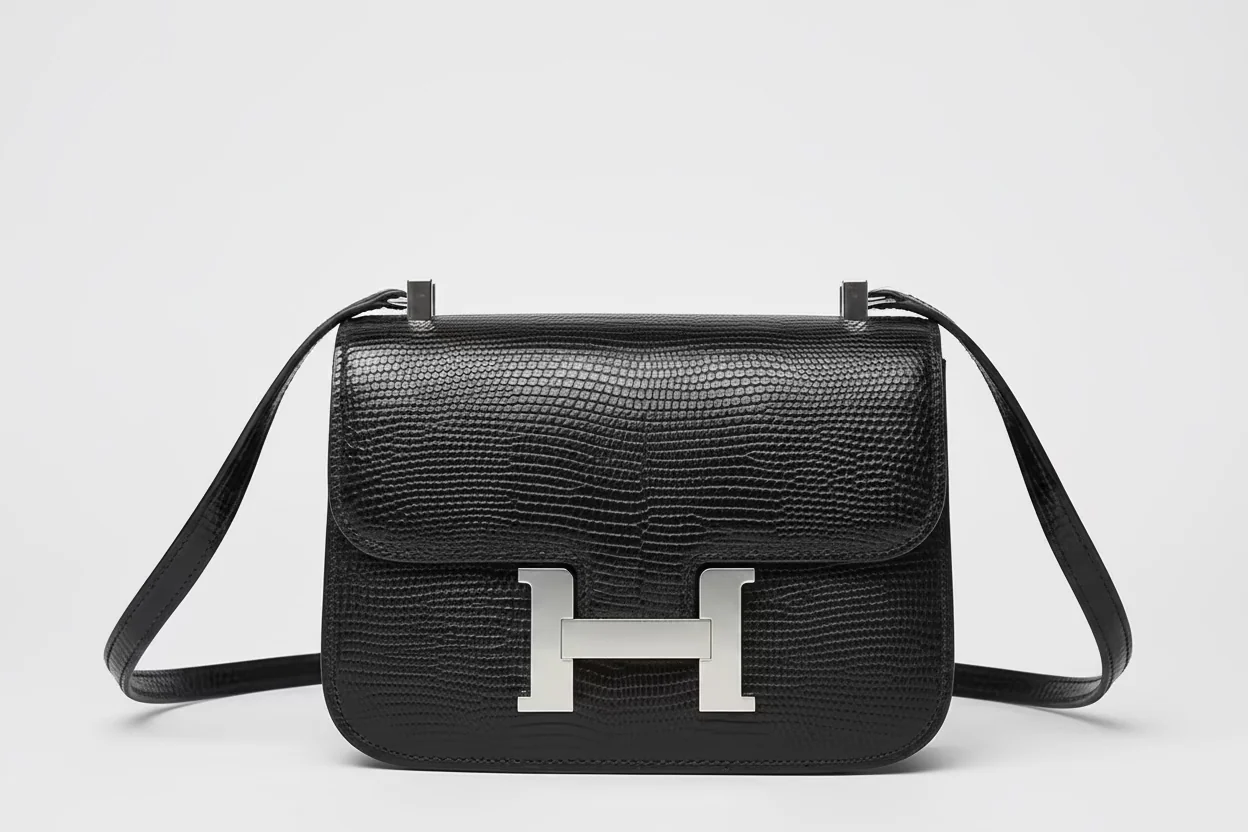 Hermès Constance Micro 14 Noir Lizard Gold Hardware