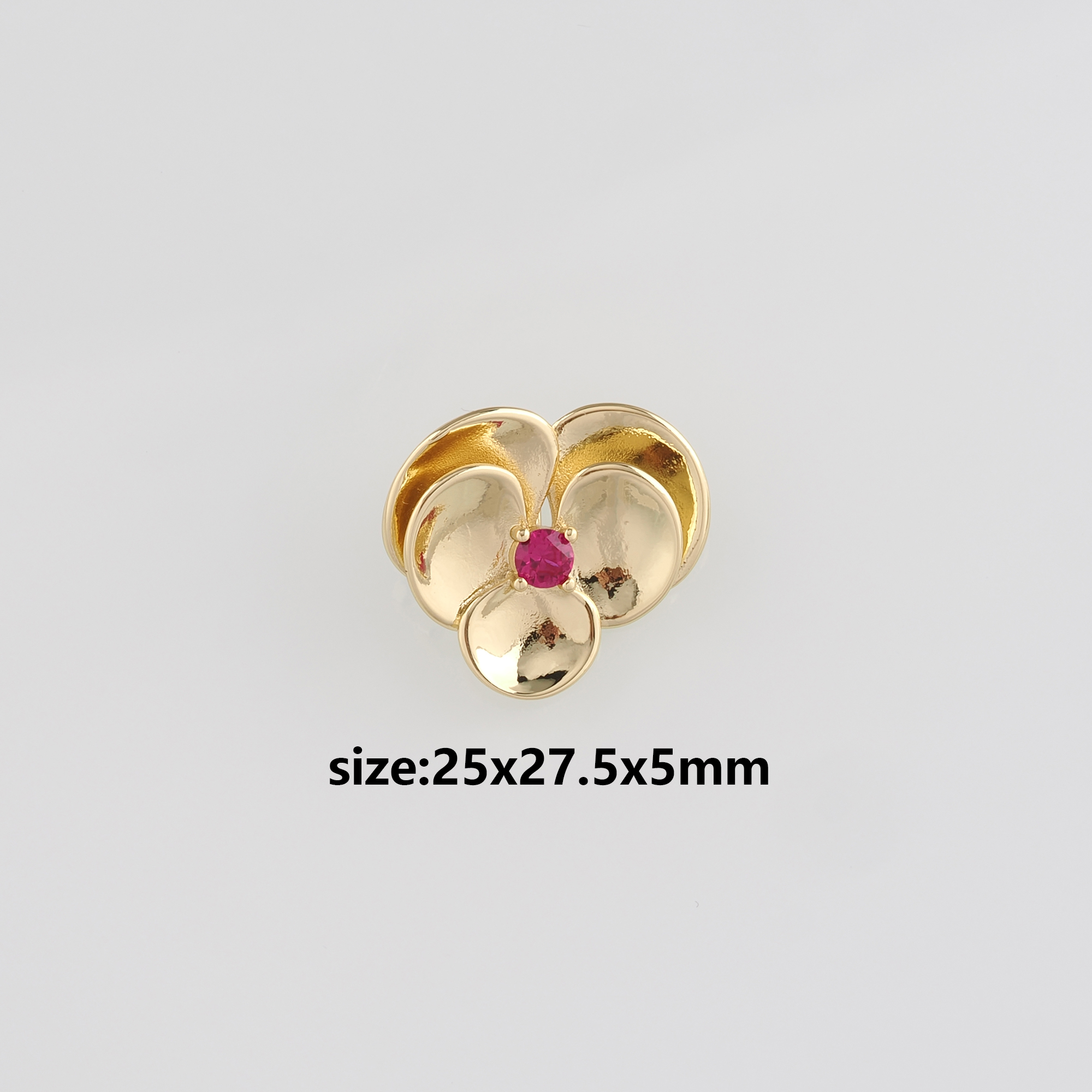 18K Gold Filled Flower Pendant,Dainty Flower Charm Earrings Necklace for DIY Jewelry Making Supply