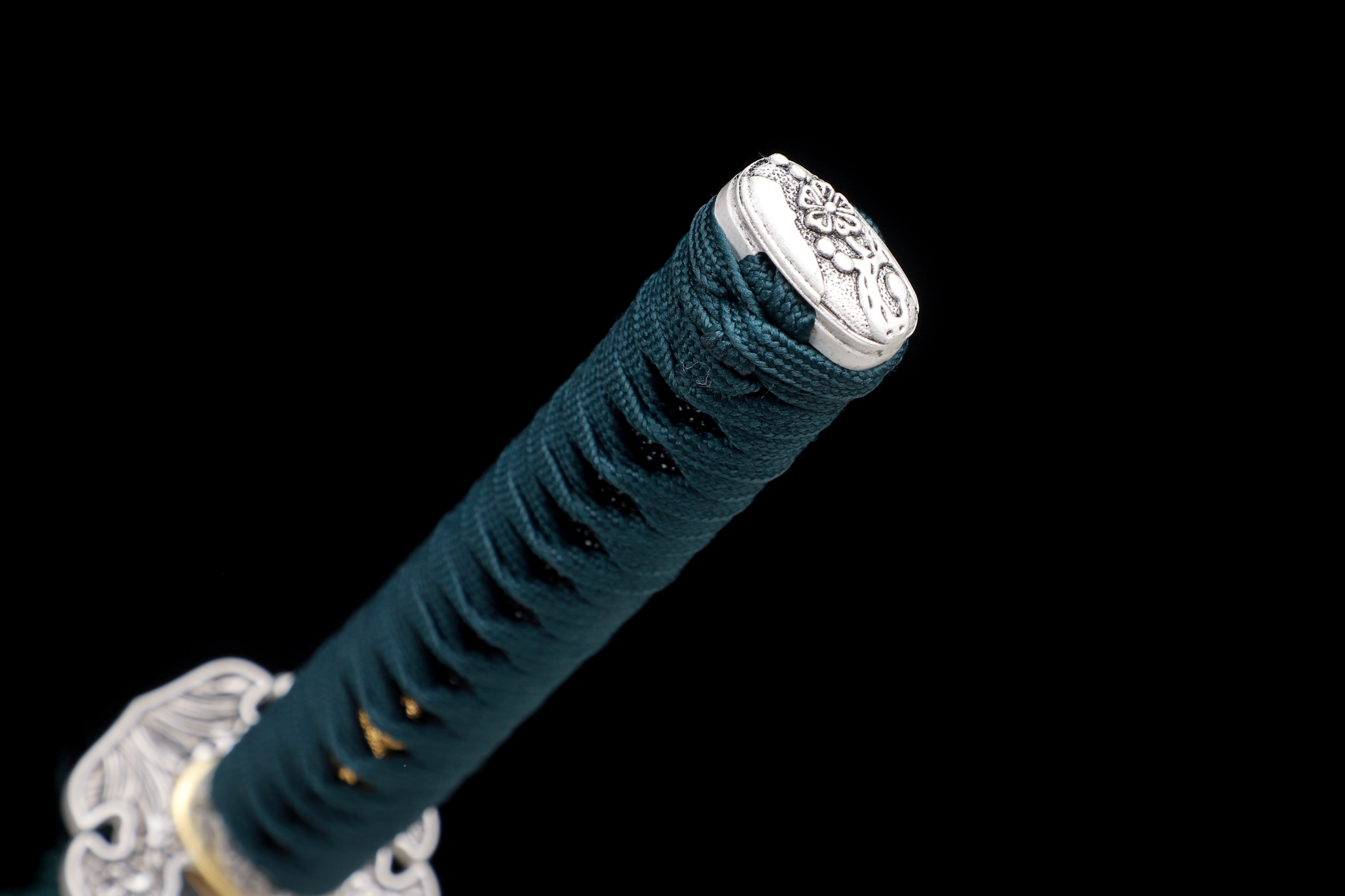 Handmade Katana 9260 Spring Steel Frost Wind Black White Blade Full Tang