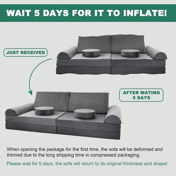 DoCred Kids Couch Play Set Modular Convertible Sofa Creative Kids Sofa