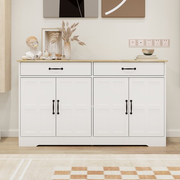 Buffet cabinet with tableware storage,featuring 2 drawers and 4 doors