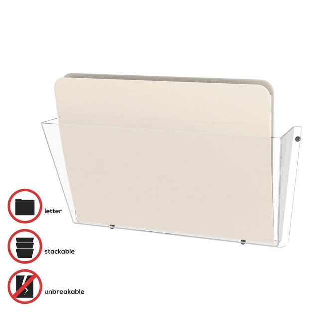Deflect o Unbreakable Docupocket Single Pocket Wall File Letter Clear