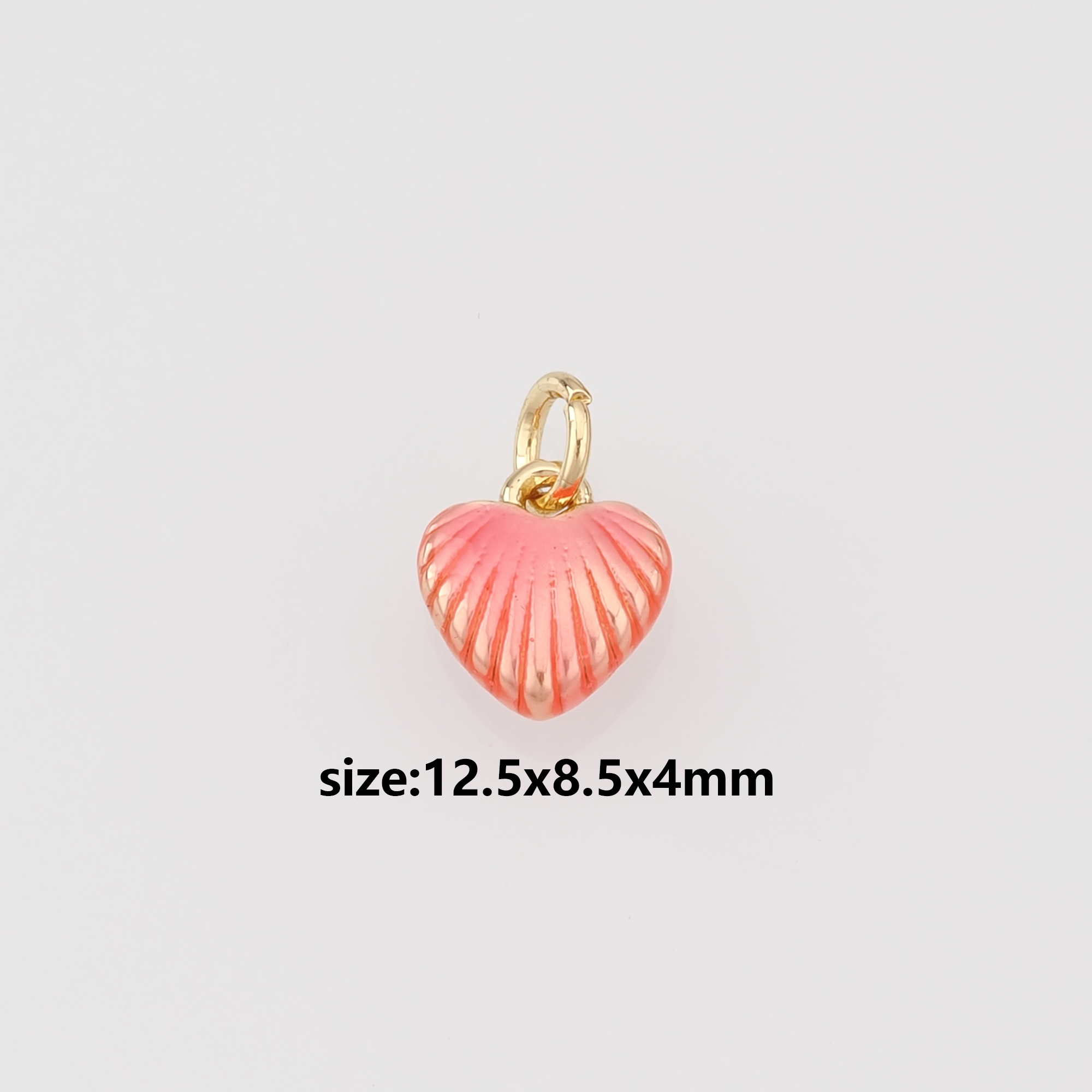 18K Gold Filled Heart Pendant,Enamel Heart Charm Earrings Necklace for DIY Jewelry Making Supply
