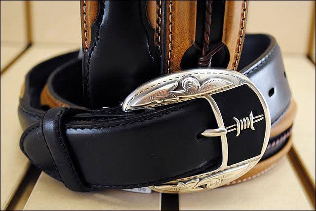 Justin Fenced in Men's Belt- Copper