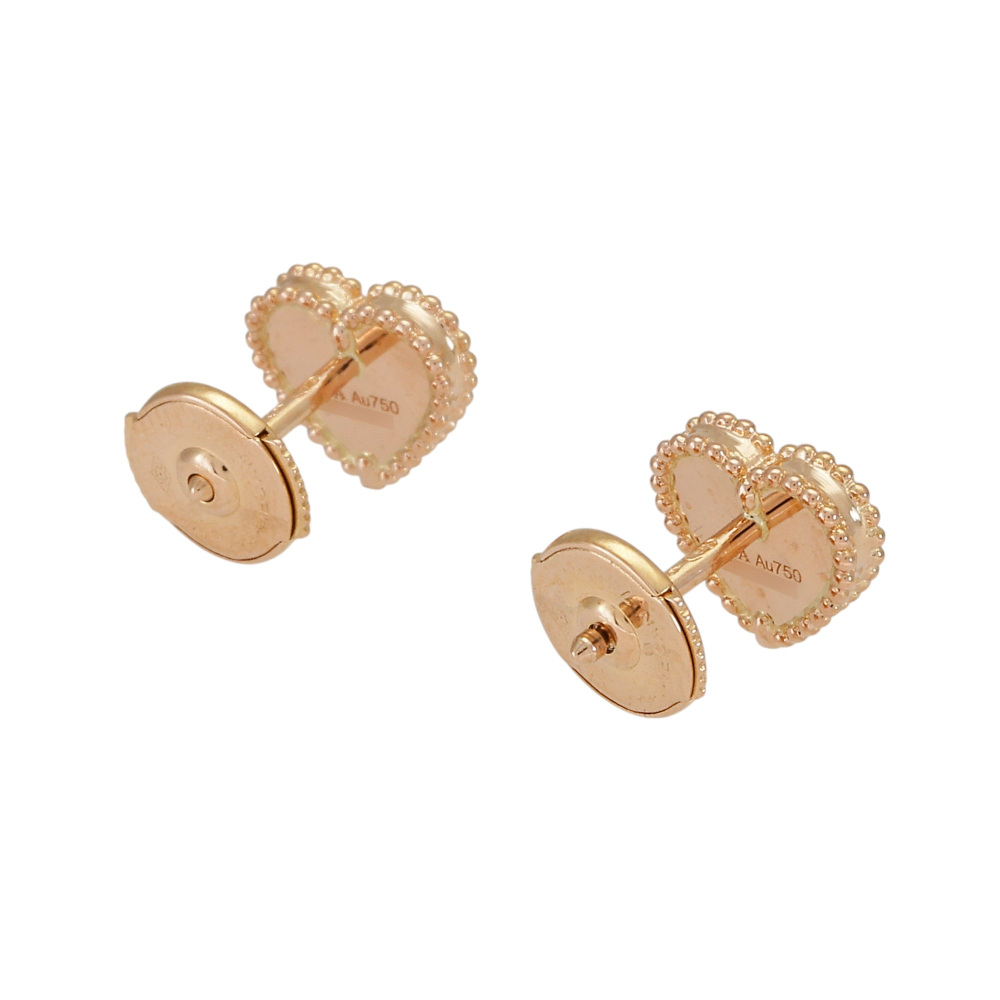 Van Cleef & Arpels Sweet Alhambra Heart Earrings 18K Rose Gold VCARN6BP00