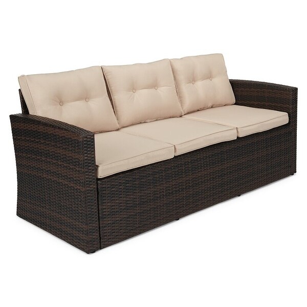 5piece Wicker Patio Conversation Furniture Set