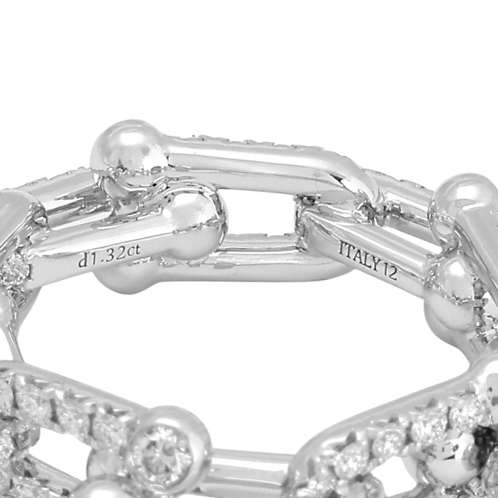 Tiffany & Co. Hardware Ring 18K White Gold Diamond 72671465