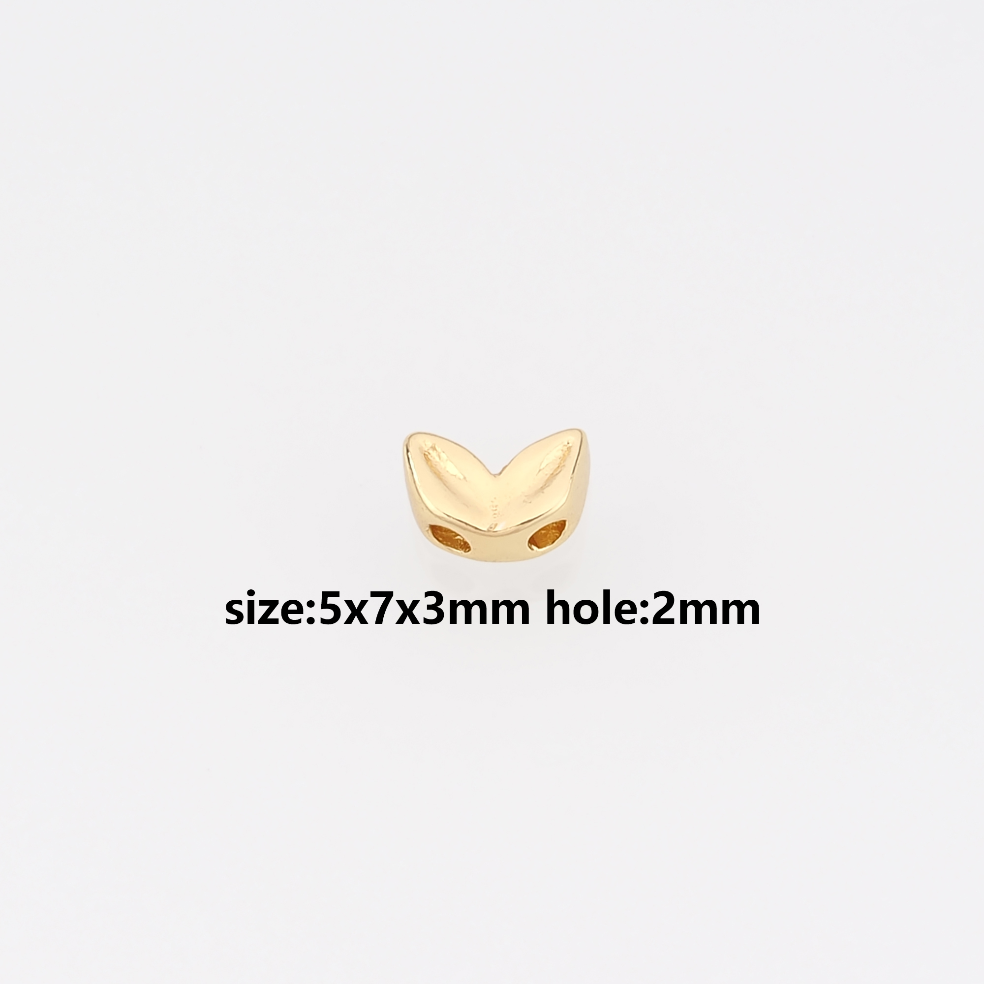 10Pcs 18K Gold Filled Leaf Spacer Beads,Double Hole Beads,Leaf Flat Beads for Bracelet Jewelry Necklace Making Supply