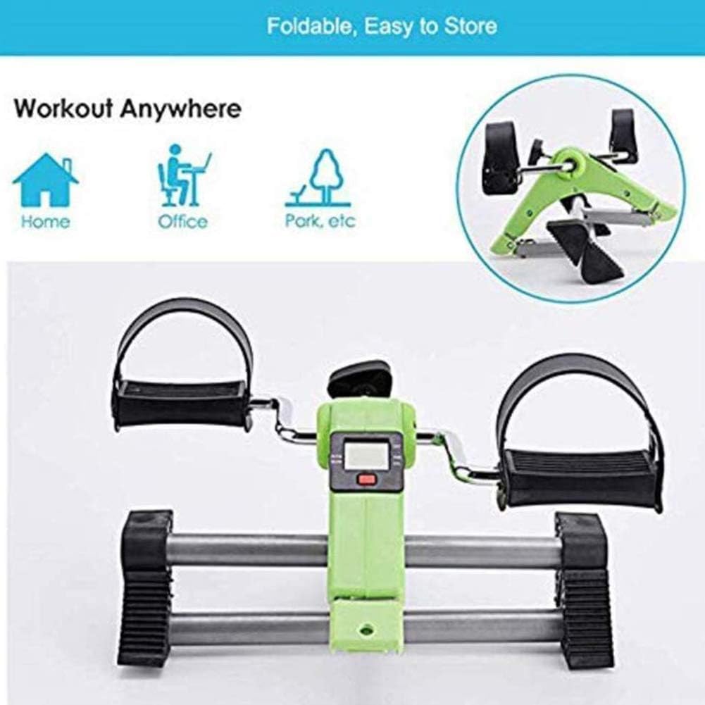 Vélo à vélo de mini-pédale pliable, exercice de bras / jambe portable sous cycle de bureau, résistance réglable, idéal for la réhabilitation, amélioration de la force musculaire et de la coo