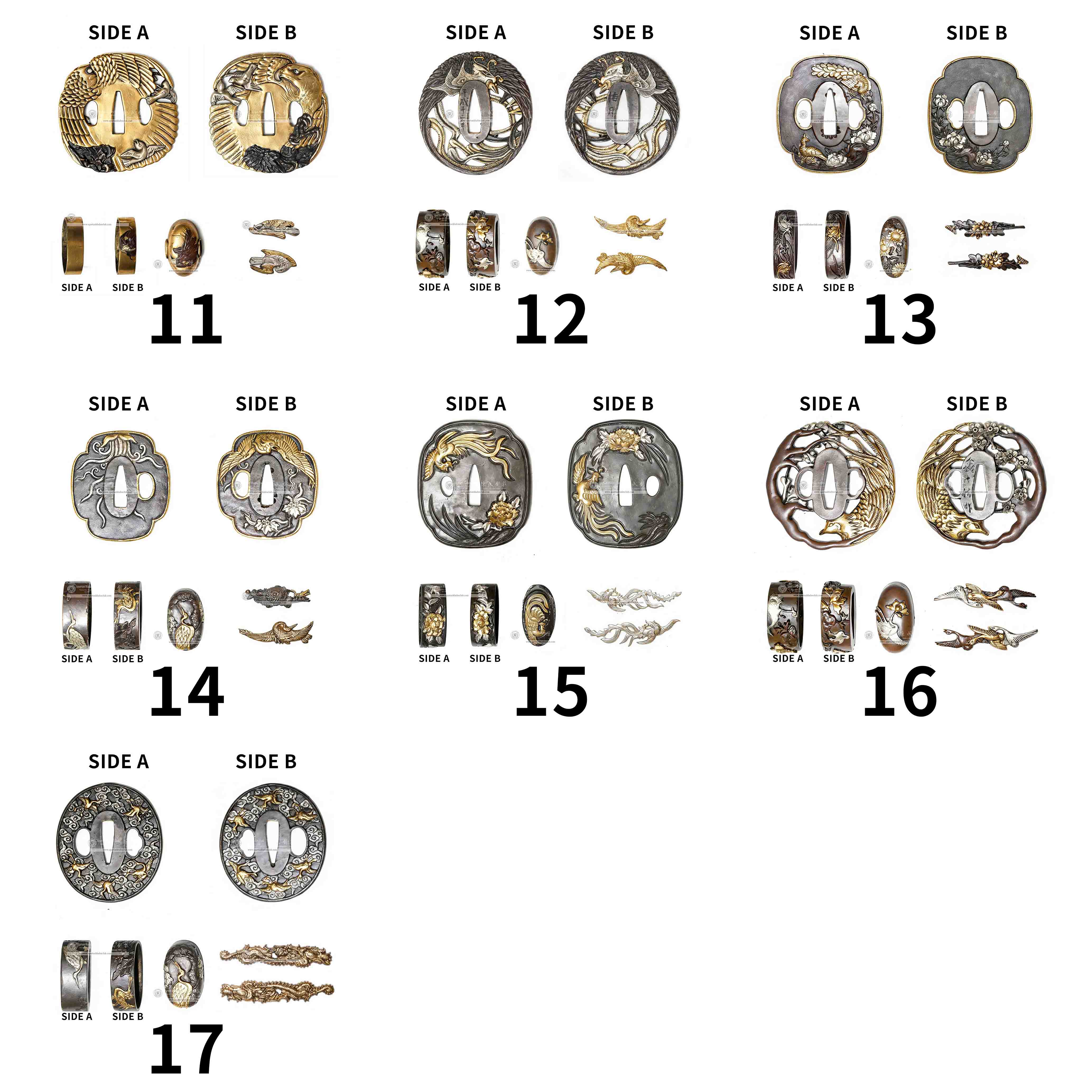 Custom Your Katana | Bird | Complete Set Fittings (Brass Gilded) | Spartan Blades Club | CHEN'S SWORDS 1892 - Spartan Blades Club - 陳氏劍莊1892