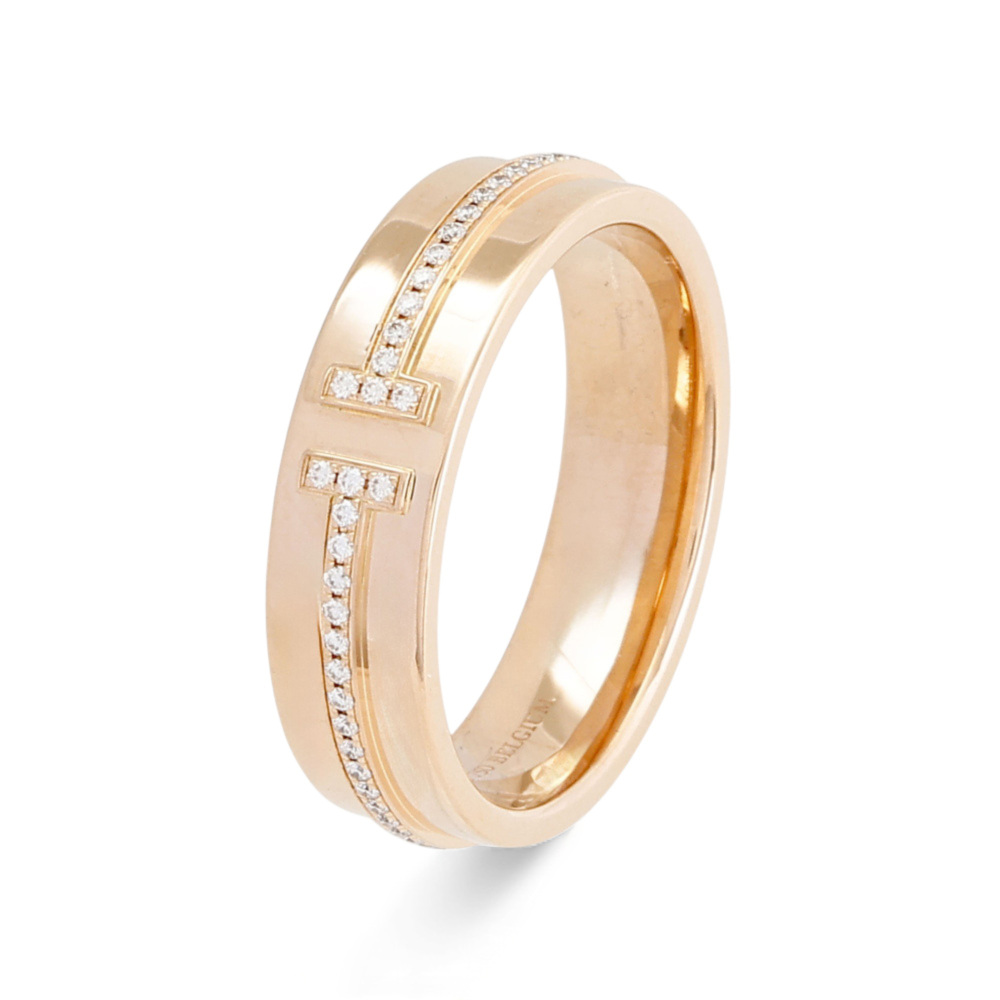 Tiffany & Co. Tiffany T Narrow Ring 18K Rose Gold Diamond 60151038