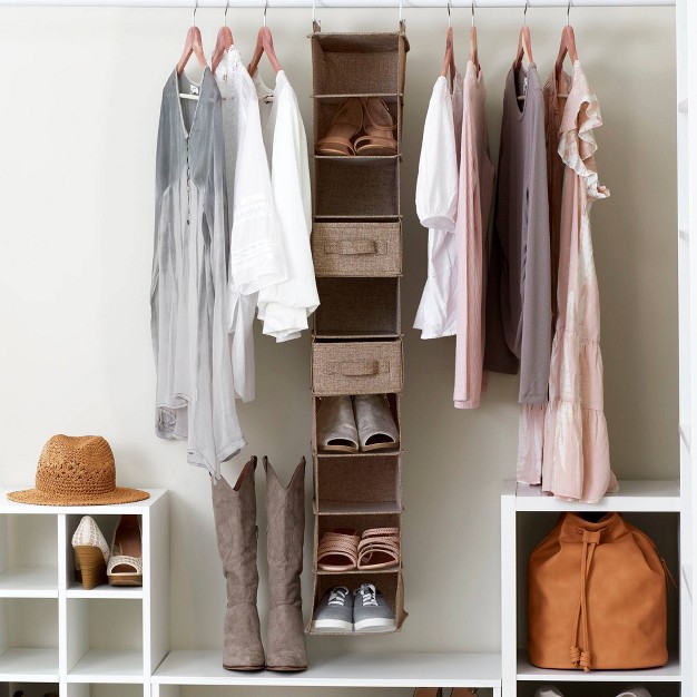 Household Essentials Set Of 2 Narrow Drawer Organizer Latte Linen