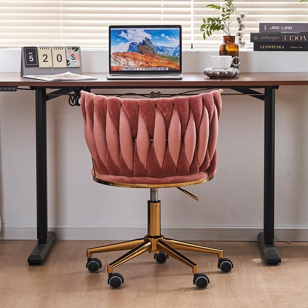 Office Desk Chair,Upholstered Home Office Desk Chairs with Adjustable Swivel Wheels