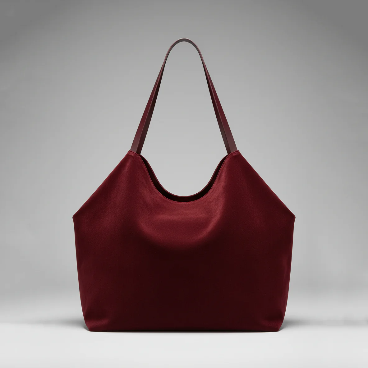 Slouchy Maroon Suede Tote