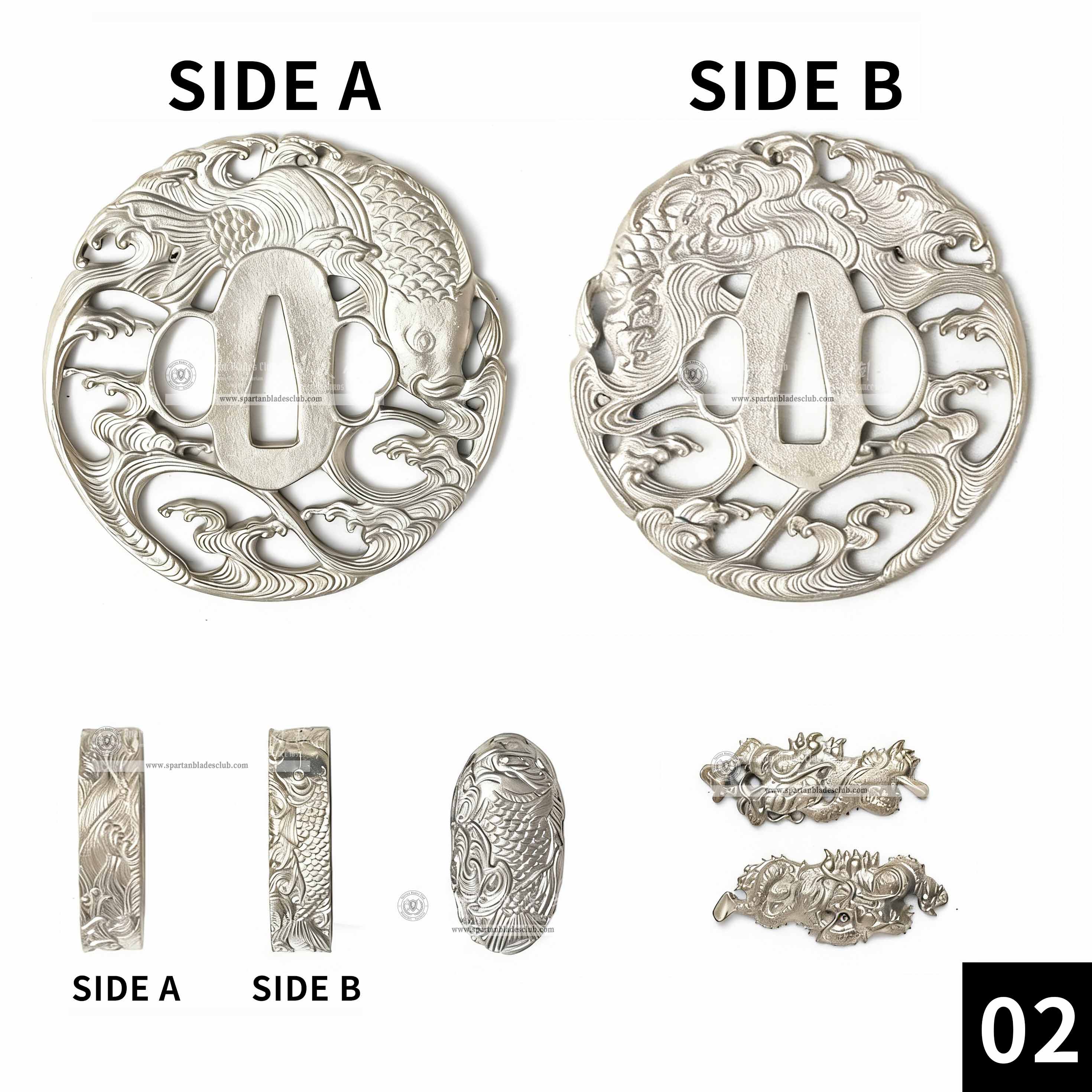 Custom Your Katana | Waves | Complete Set Fittings (Brass Gilded) | Spartan Blades Club | CHEN'S SWORDS 1892 - Spartan Blades Club - 陳氏劍莊1892