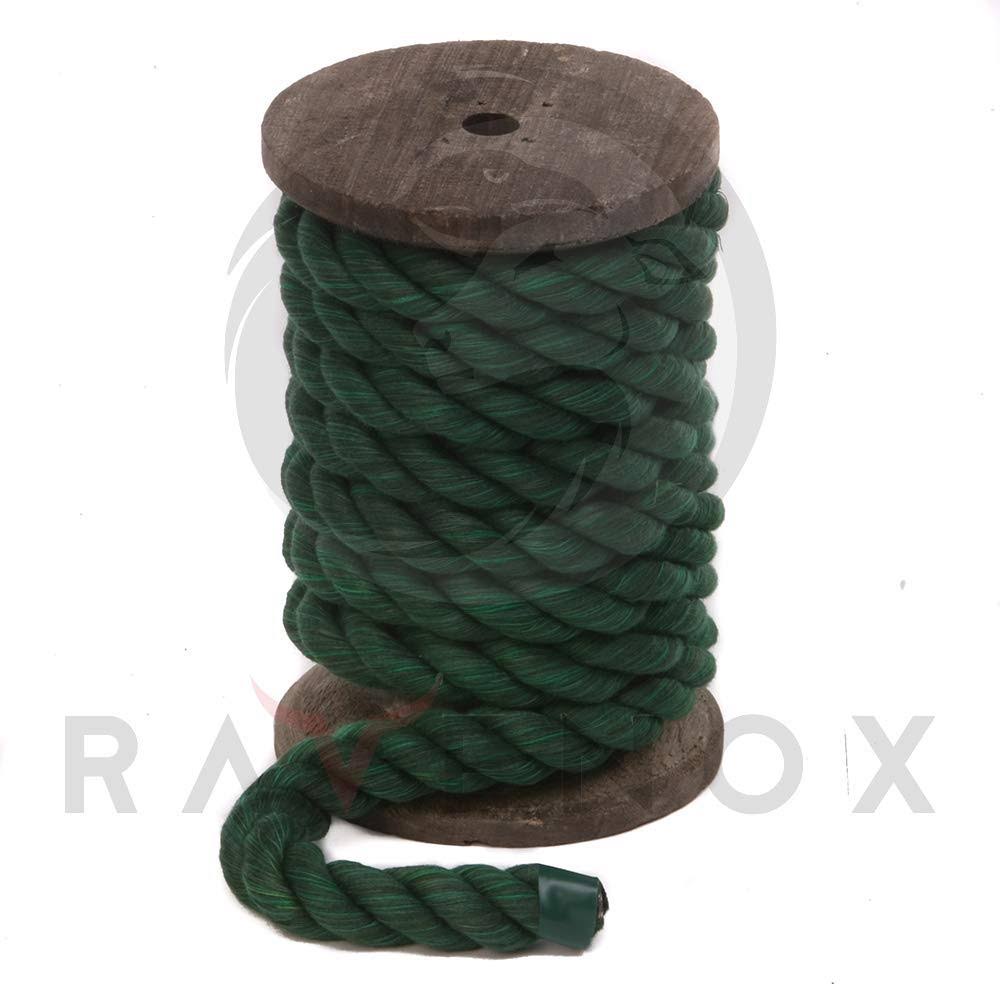 Ravenox Twisted Cotton Rope (Green) - 1/2-Inch x 100-Feet - 13641846358106