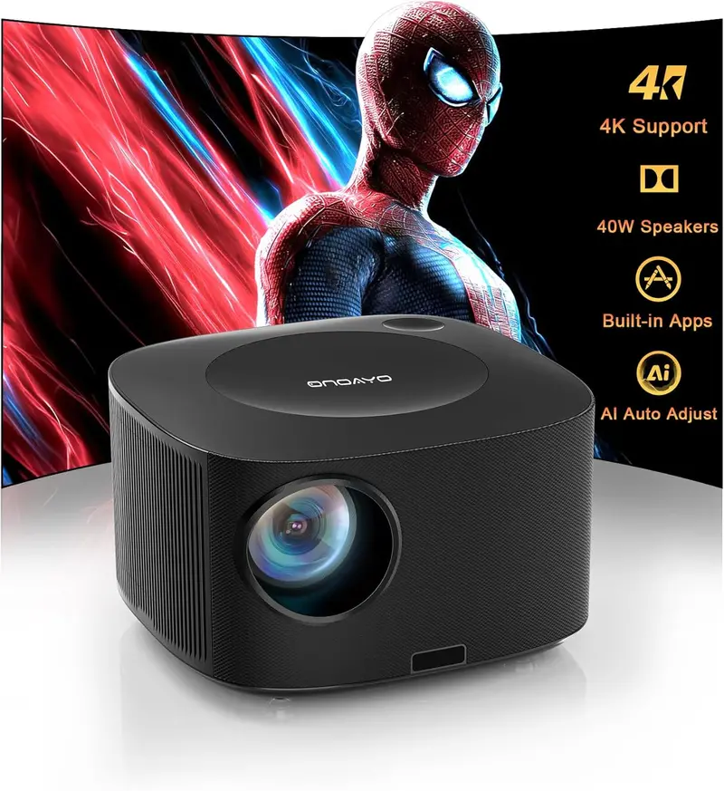 Premium 4K Smart Projector — 3500 ANSI Lumens, 60W Dolby Audio, Official Apps, and Advanced Connectivity