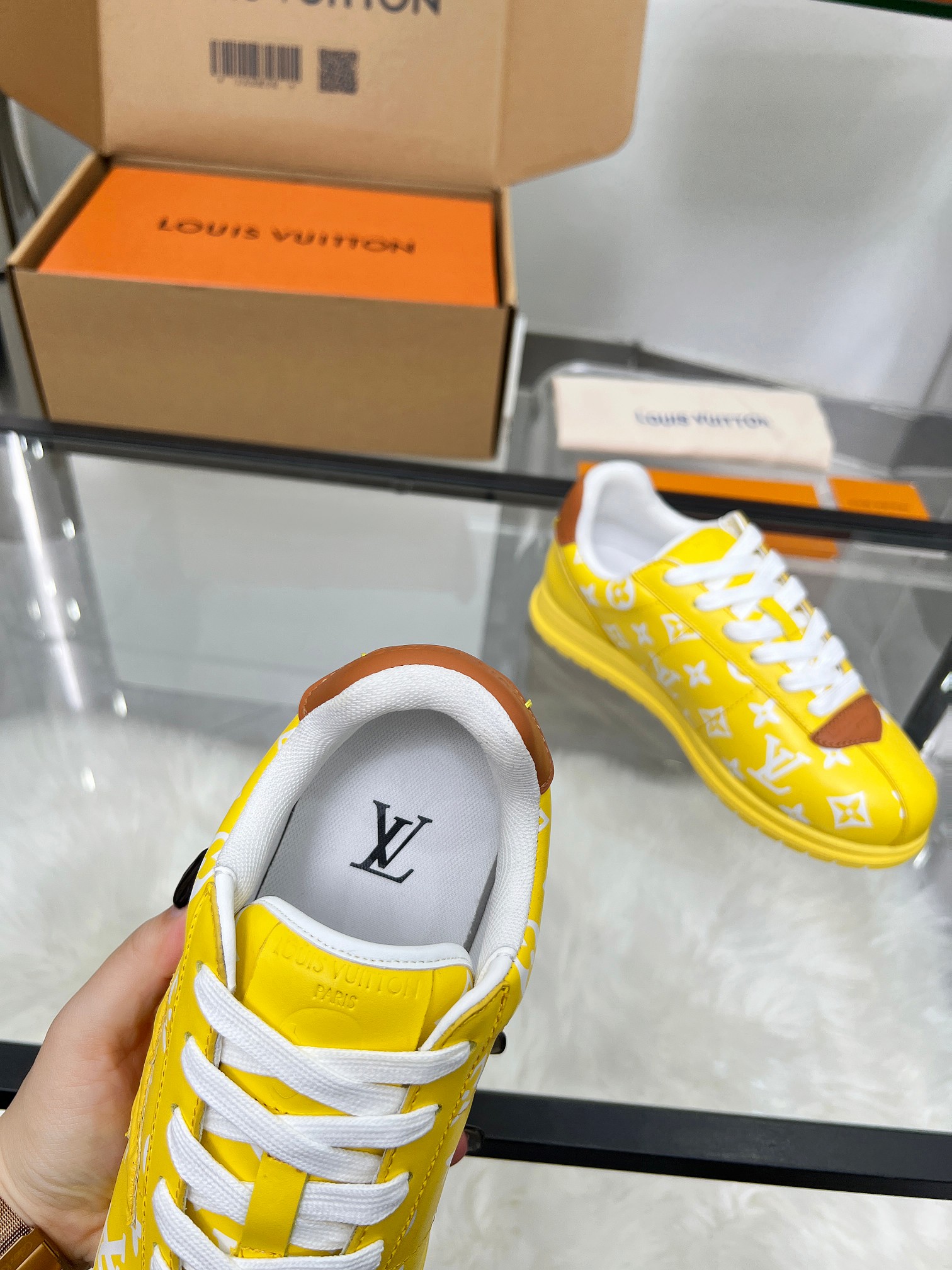 Louis Vuitton LV Trainer Sneaker Yellow Monogram – Leather – Women’s Shoes