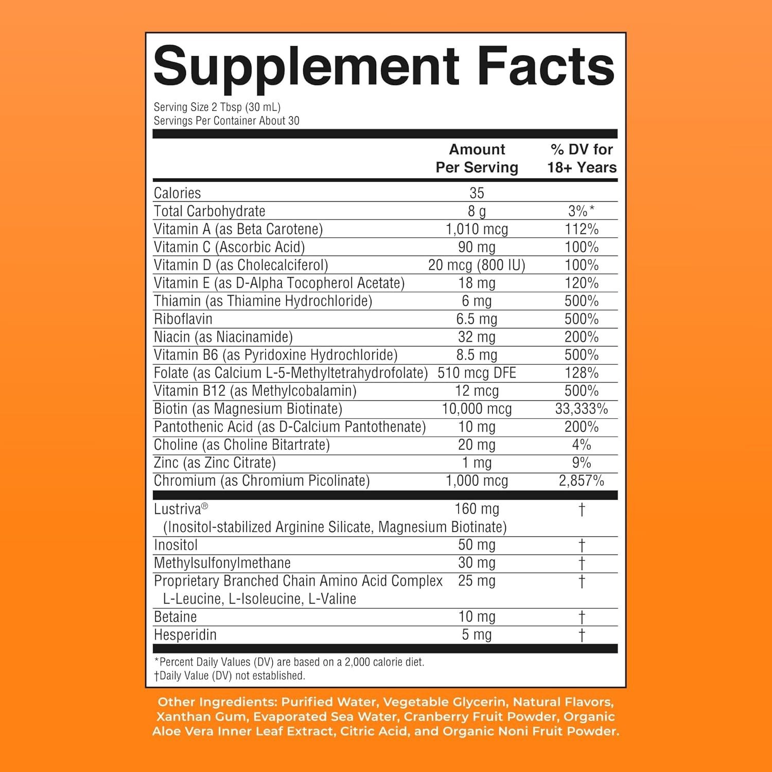 Liquid Multivitamin+Hair Growth | Thicker Hair & Facial Wrinkles in Women | Biotin 10000mcg | Hair Growth Supplement | Skin Care | Age 18+ | 30 Fl Oz