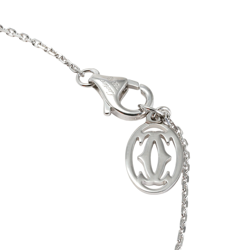 Cartier C Heart Pave Necklace 18K White Gold Diamond