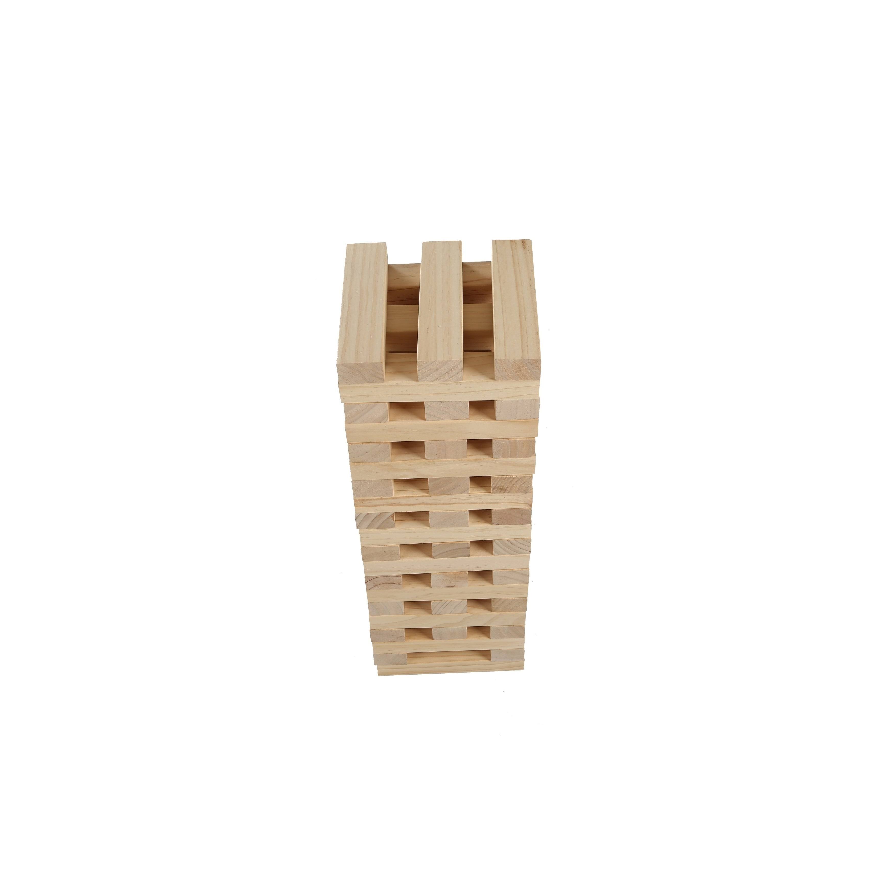 Trademark Innovations 60-Piece Giant Wooden Stacking Puzzle Game with Carry Case