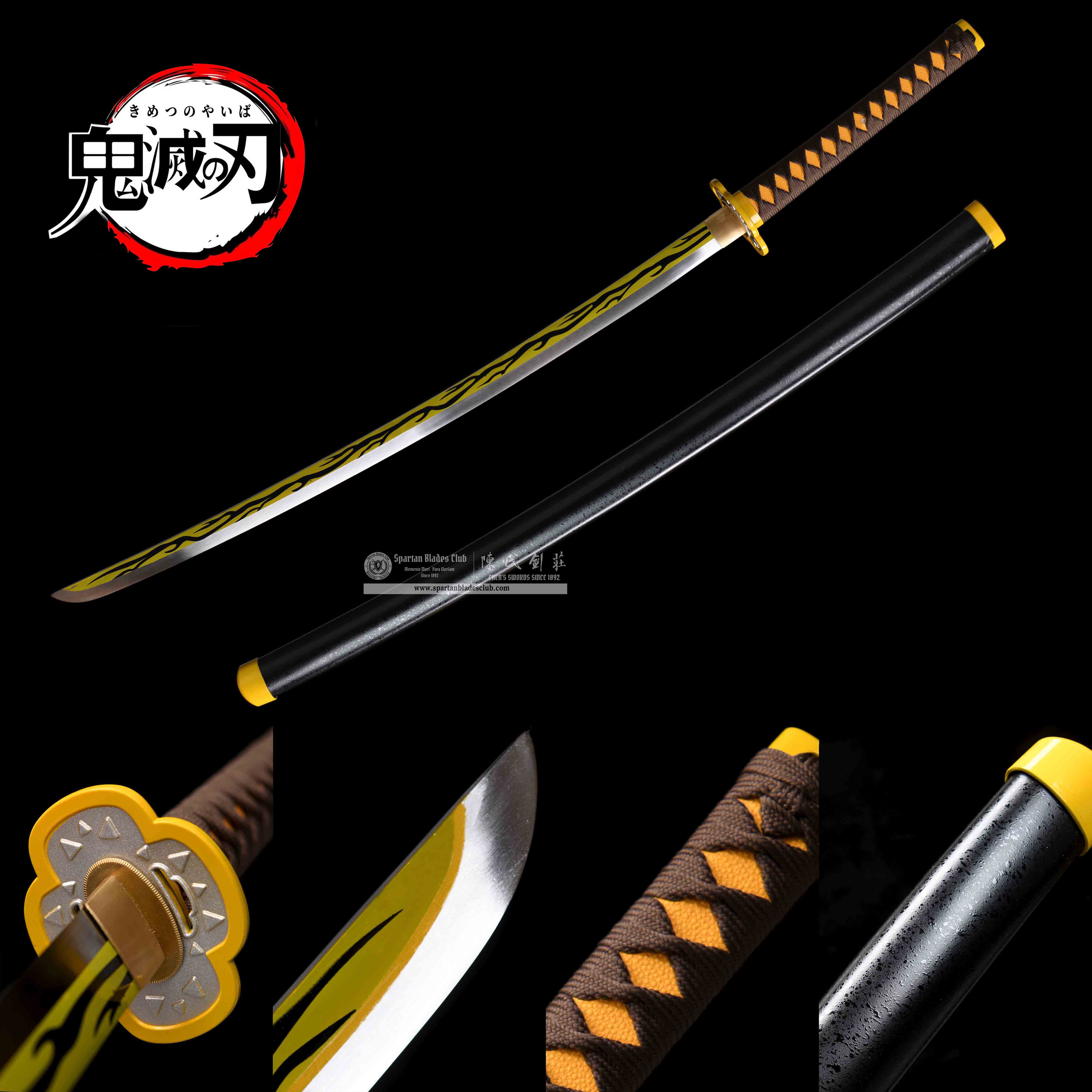 GM13 | Kaigaku Sword | Demon Slayer | 1045 Carbon steel | Sharp | Handmade Real Sword | Green | Battle-Ready | Full-tang | Japanese Anime Cosplay | Spartan Blades Club | CHEN'S SWORDS 1892 - Spartan Blades Club - 陳氏劍莊1892