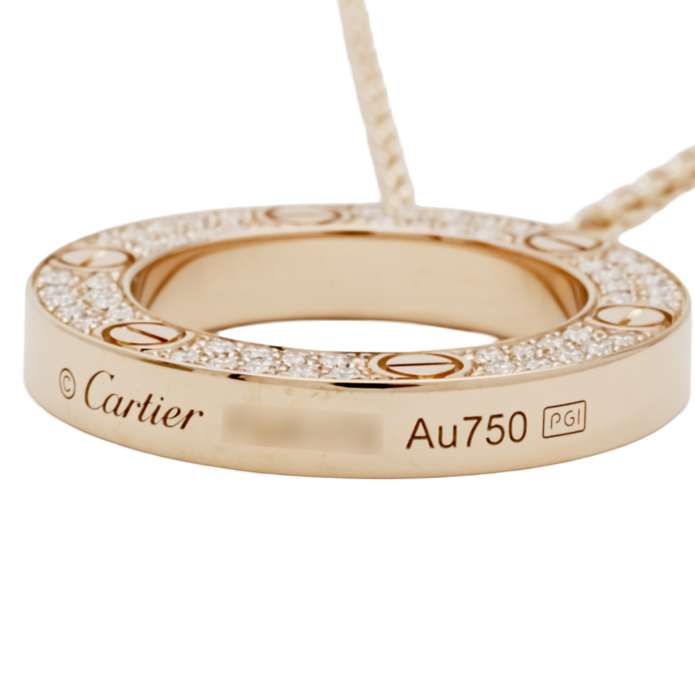 Cartier Love Pavé Setting Necklace 18K Rose Gold Diamond B7224527