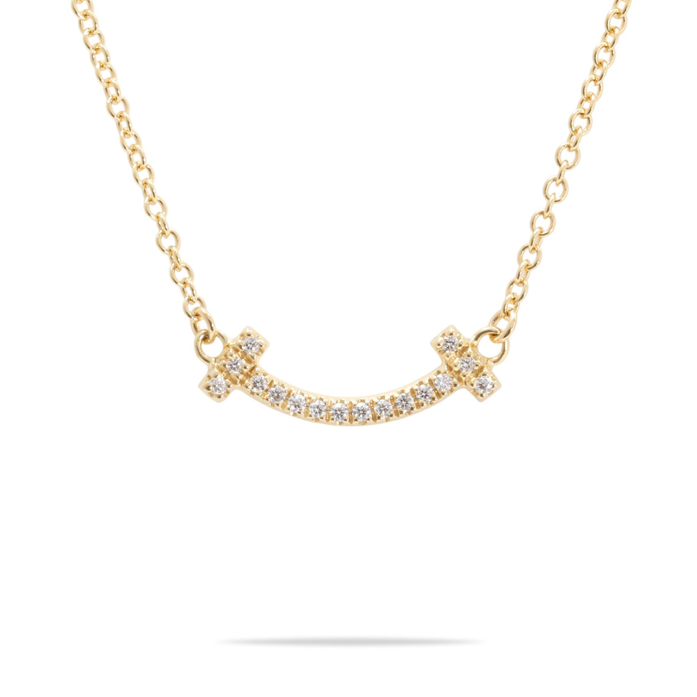 Tiffany & Co. Tiffany T Smile Necklace 18K Yellow Gold Diamond 62617683