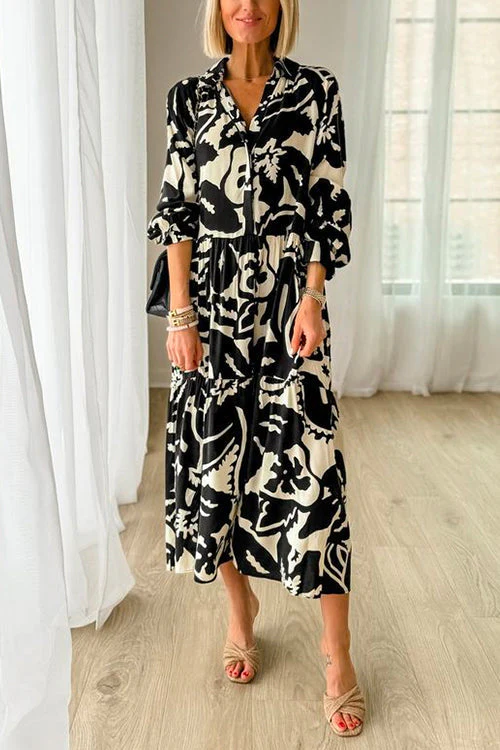 Printed Midi Swing DressClistos