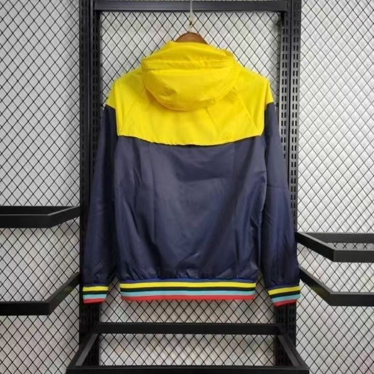 Boca Juniors 2023/24 Retro Hooded Jacket Windbreaker Blue Yellow Fans Edition