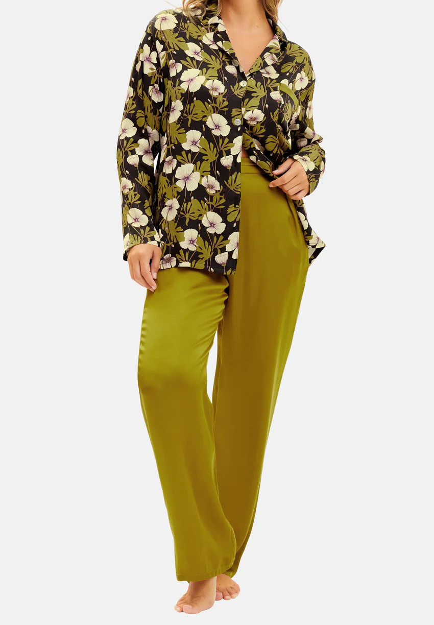 Chemise Trendy Mix Imprimé feuillage monstera noir