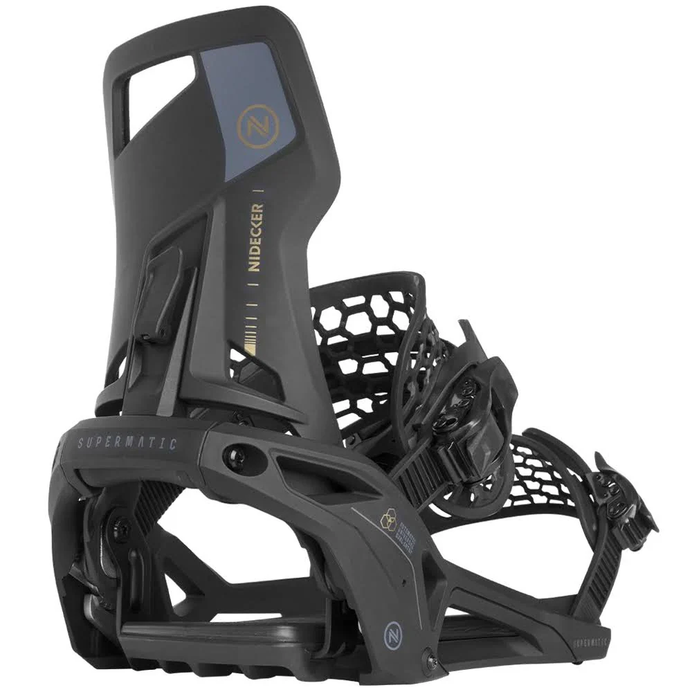 Snowboard Bindings Nidecker SUPERMATIC BLACK 2024, Size Medium