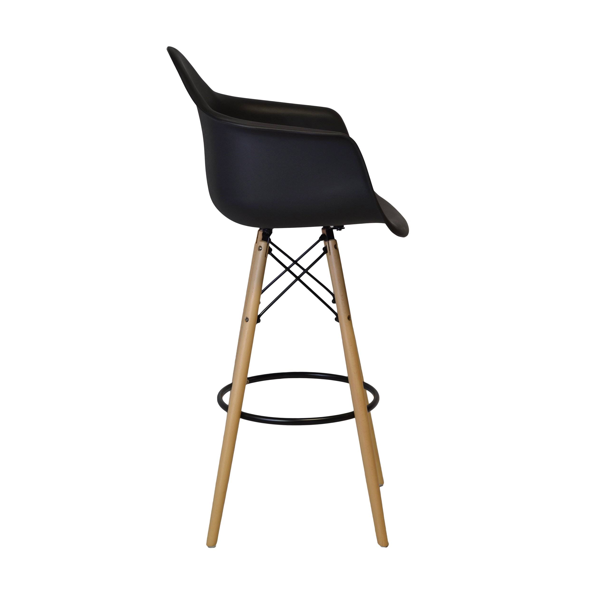 Design Tree Home Mid Century Modern 30-Inch Bar Stool Chair, White