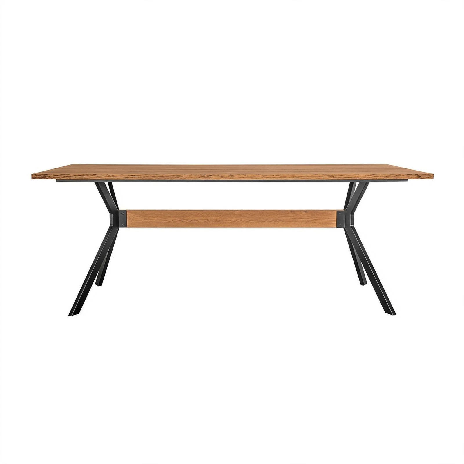 Benjara 79 Inch Rectangular Wooden Dining Table with Trestle Base, Brown