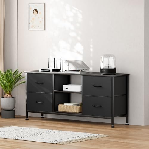 TV Stand Dresser for Bedroom, Entertainment Center with Power Outlet for 50
