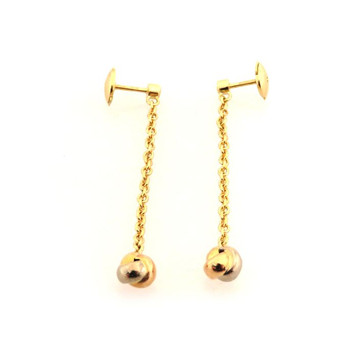 Cartier Trinity Earrings Tri-Gold